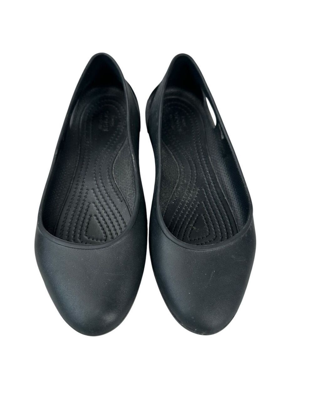 Crocs Laura Black Ballerina Flats Slip On Comfort Lightweight Casual Travel Shoe
